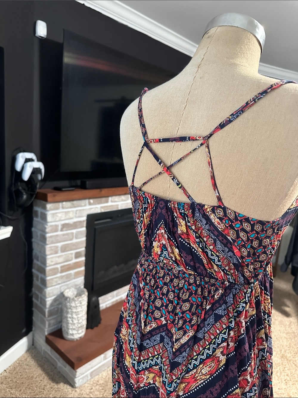 Bohemian Printed Maxi Dress - Multicolor - Picture 3 of 3